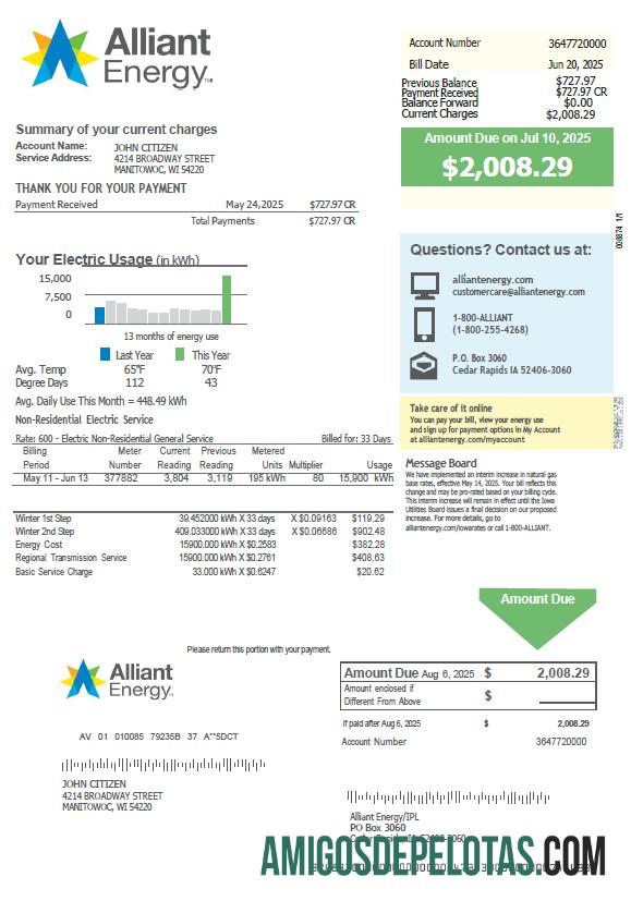 Para baixar modelo de conta de serviços públicos de energia Alinta da Austrália em formatos Word e PDF, versão 3